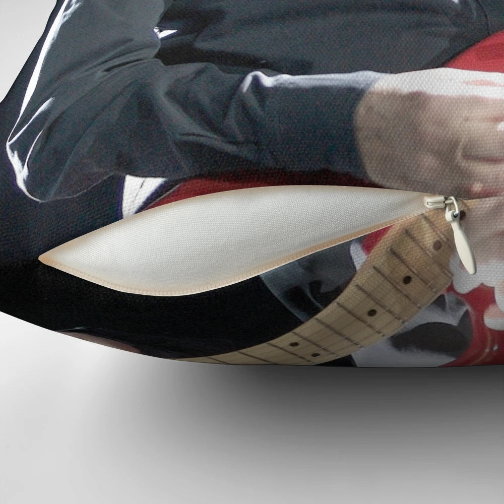 Photograph of legendary singer Pete Townsend printed on a high-quality pillow for rock music fans