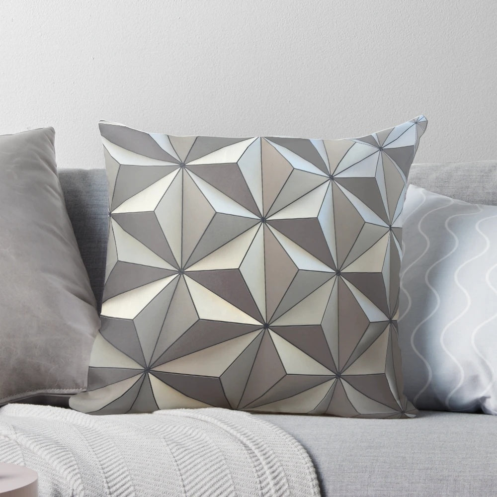 Spaceship Earth inspired throw pillow featuring the iconic Epcot landmark