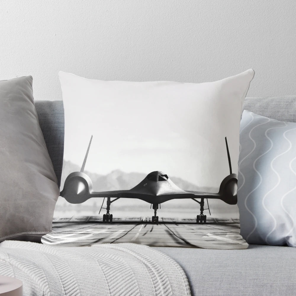 Soft, high-quality pillow featuring the iconic SR-71 Blackbird military reconnaissance aircraft