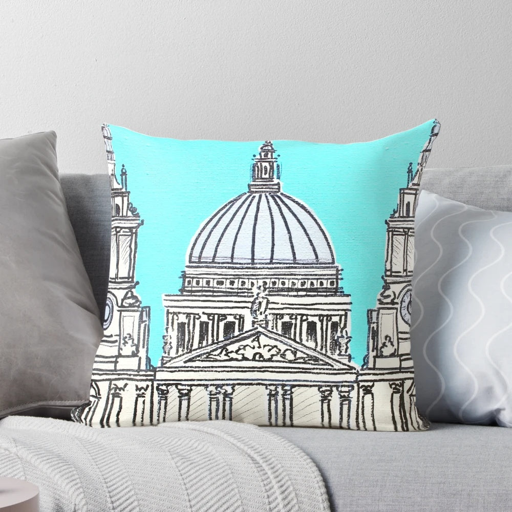 St Paul's Cathedral London Pillow featuring the iconic landmark's exterior and dome