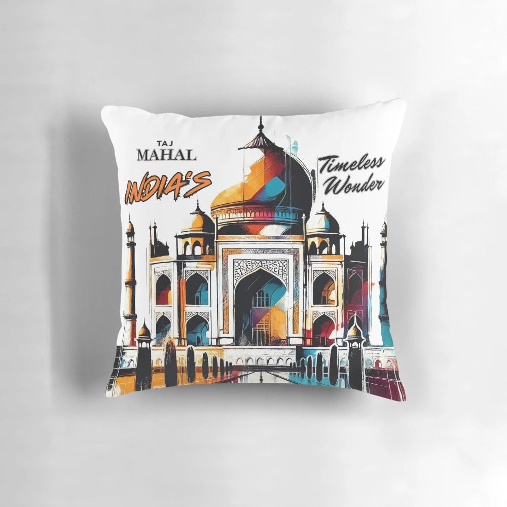 Taj Mahal Pillow Featuring India's Iconic Landmark