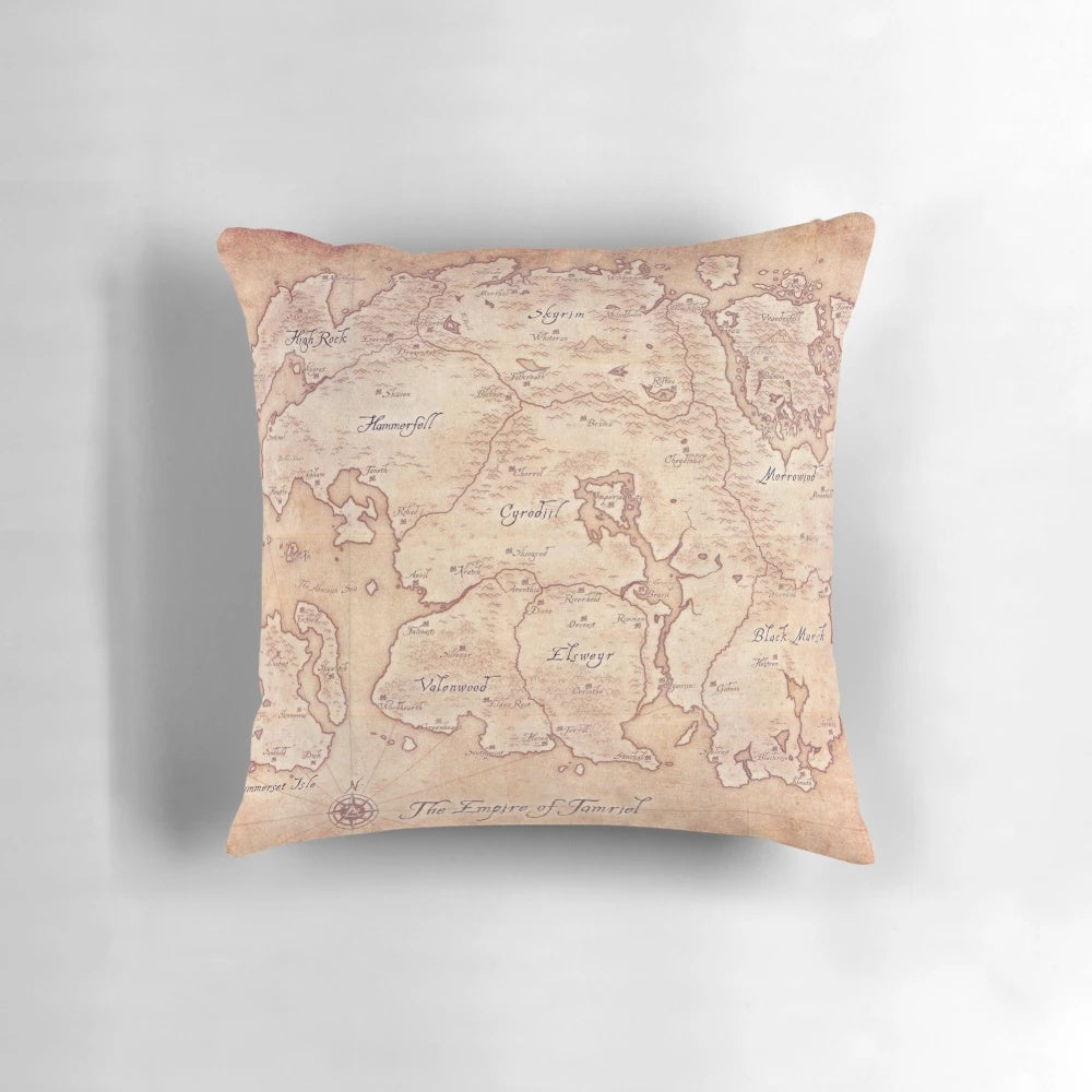 Tamriel Pillow featuring the iconic Elder Scrolls landscape