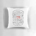 Taskmaster quotes throw pillow with iconic phrases and doodle designs