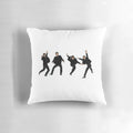 The Beatles themed throw pillow with the band's iconic logo