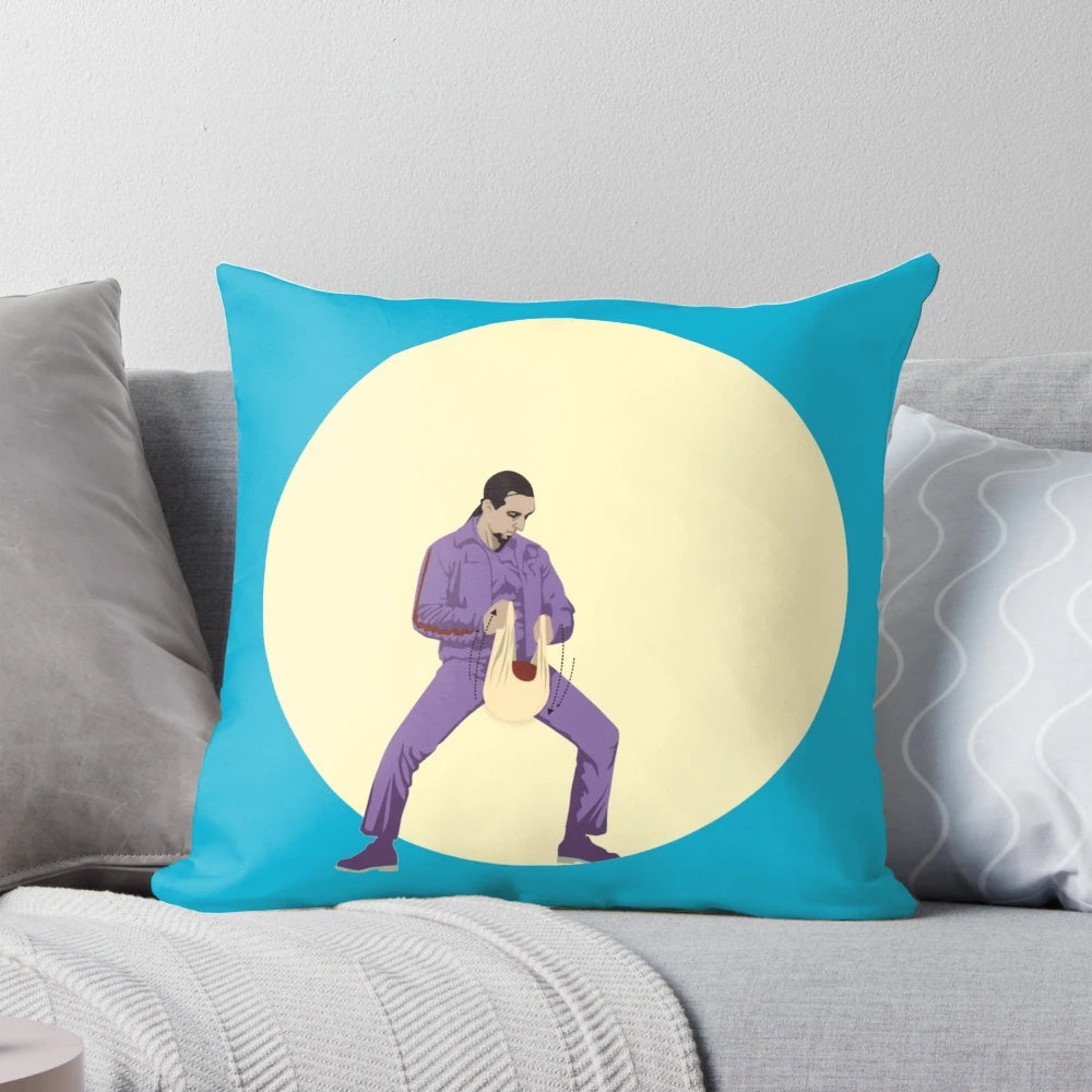 Cozy "The Big Lebowski" inspired Jesus pillow with iconic characters and quotes