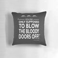 "The Italian Job" movie-themed pillow with Michael Caine's character, Charlie Croker