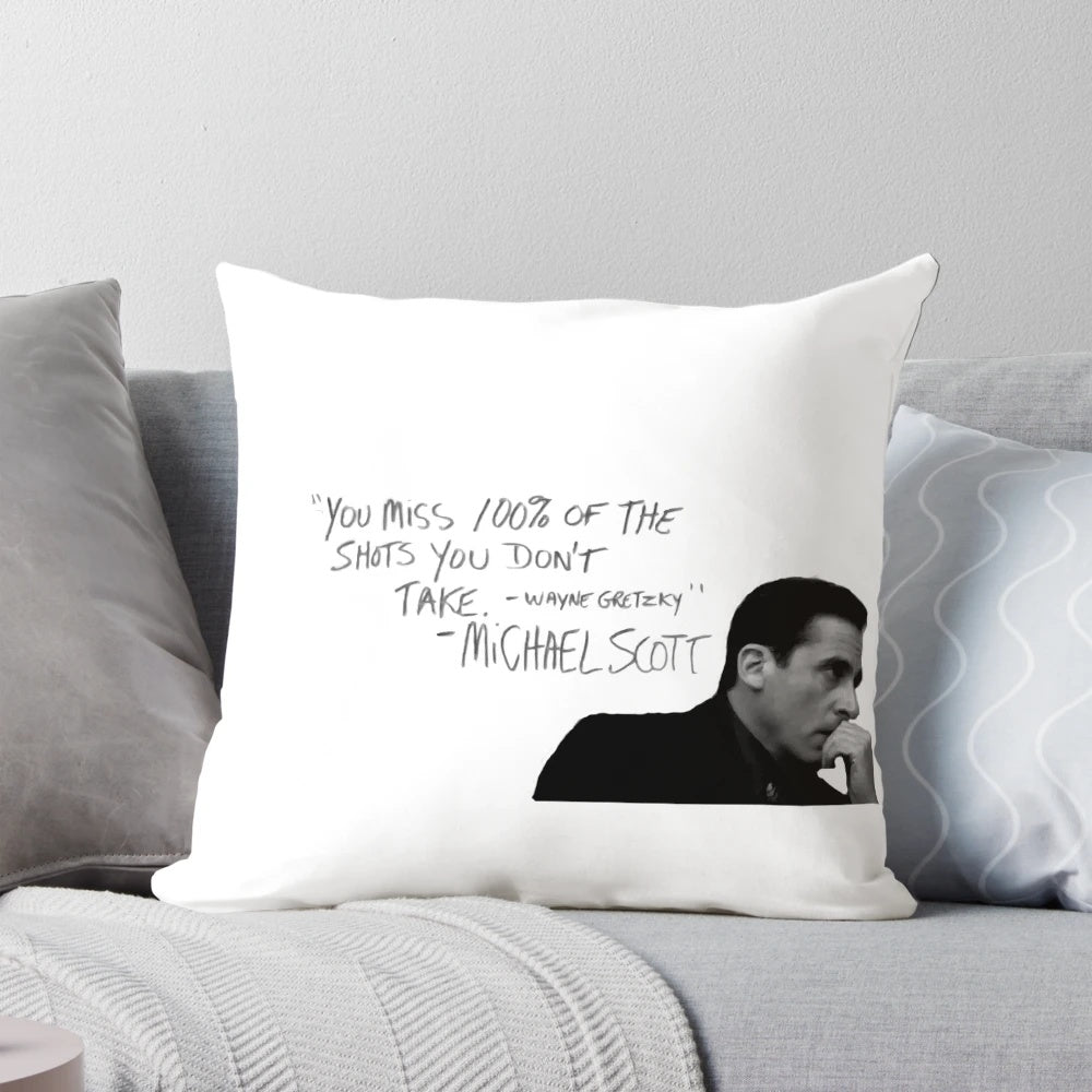 The Office" Michael Scott Pillow featuring a quote from the popular TV series