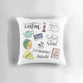 The Office TV Show Art Pillow featuring the Dunder Mifflin logo and characters