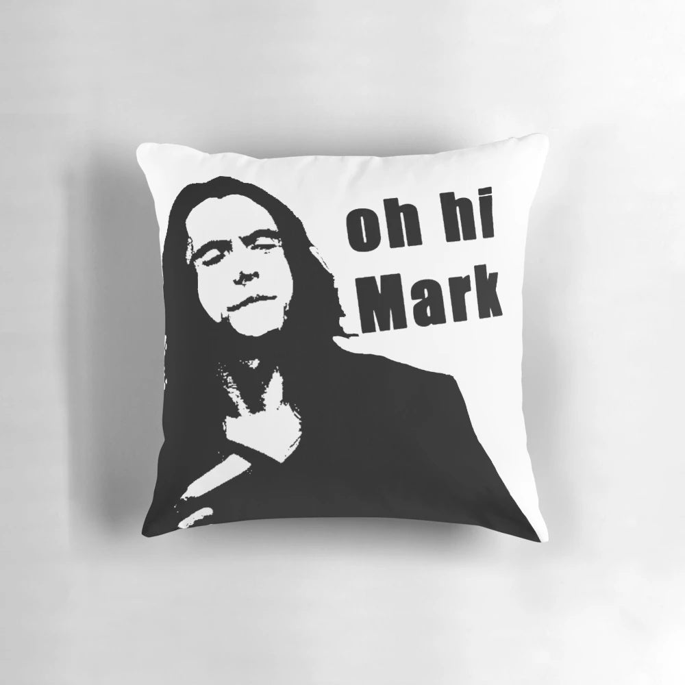 The Room movie quote pillow featuring Tommy Wiseau's iconic "Hi, doggy!" line