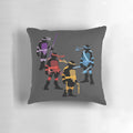 Pillow featuring the silhouettes of the four classic Teenage Mutant Ninja Turtles - Leonardo, Donatello, Michelangelo, and Raphael.