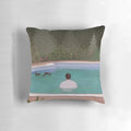 An image of a decorative pillow featuring Tony Soprano, the iconic Italian American character from the hit TV series The Sopranos.