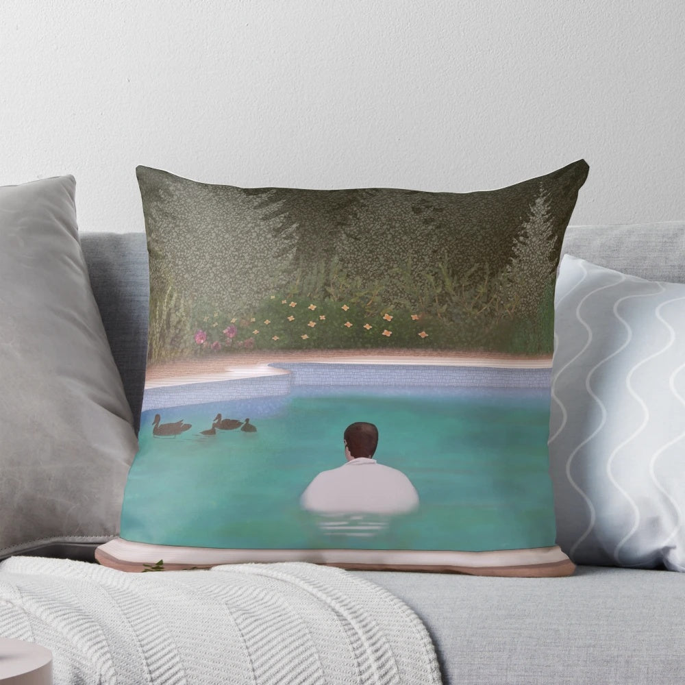 An image of a decorative pillow featuring Tony Soprano, the iconic Italian American character from the hit TV series The Sopranos.