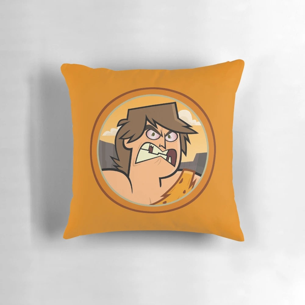 Throw pillow featuring the iconic Prehistoric Ripper character from the Total Drama Reboot series