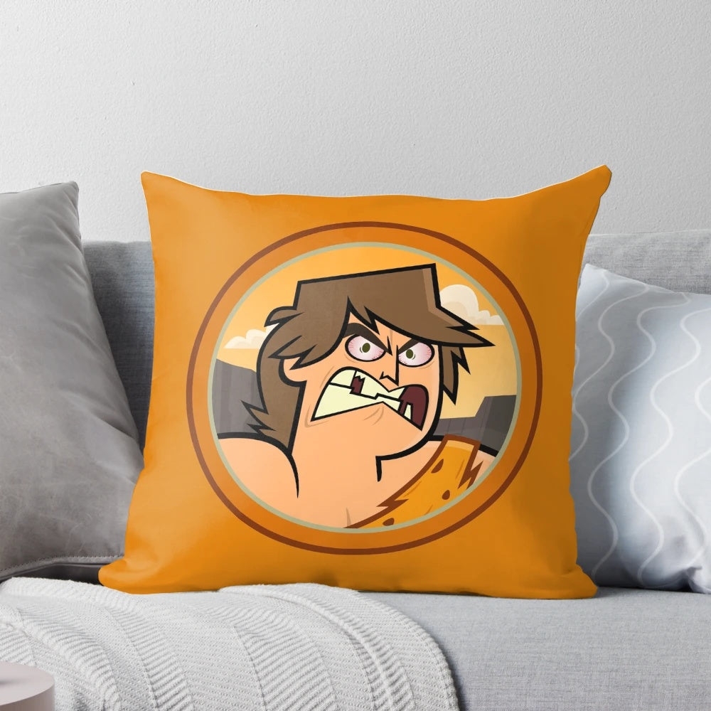 Throw pillow featuring the iconic Prehistoric Ripper character from the Total Drama Reboot series