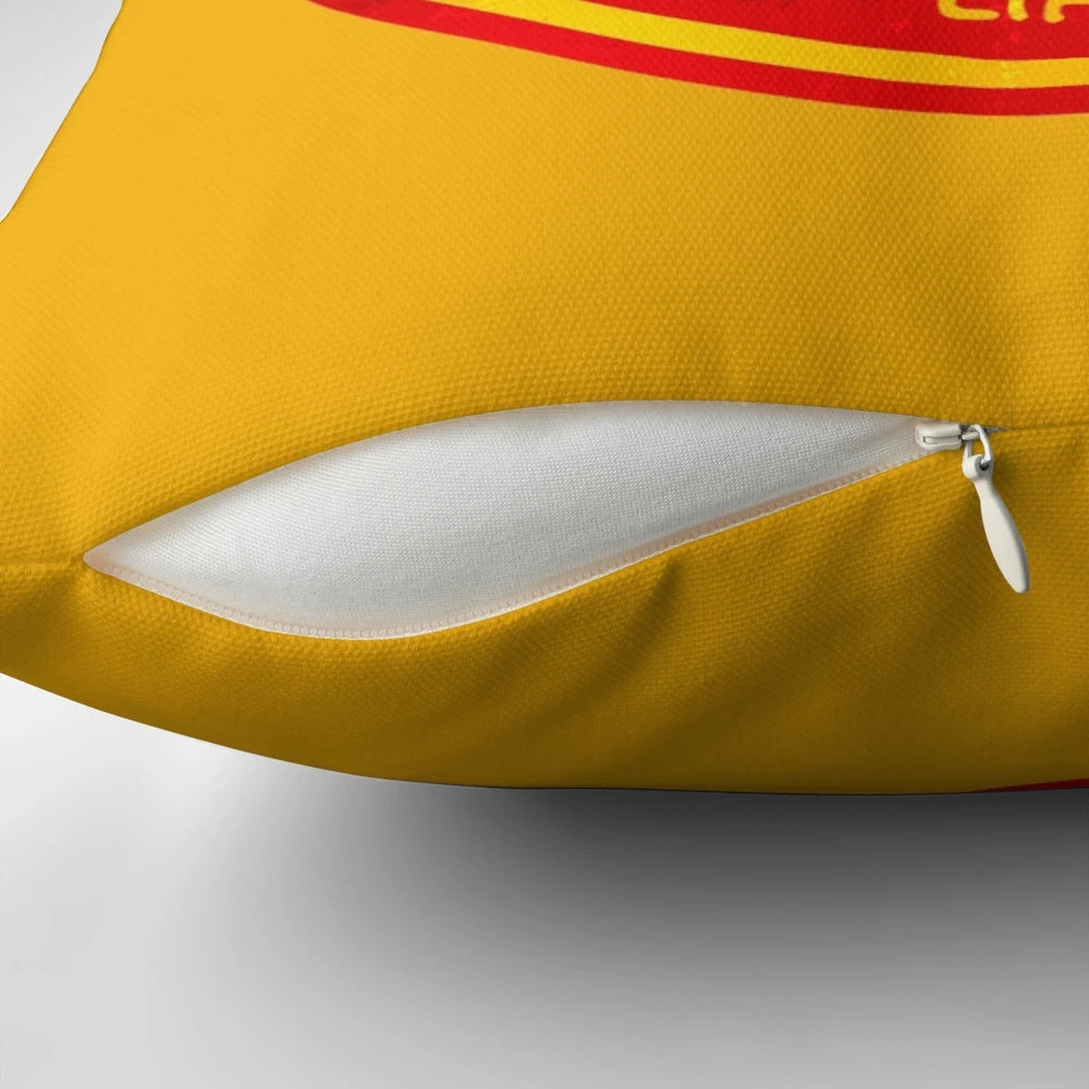 Plush vintage-inspired Tower Records pillow featuring a retro vinyl record design