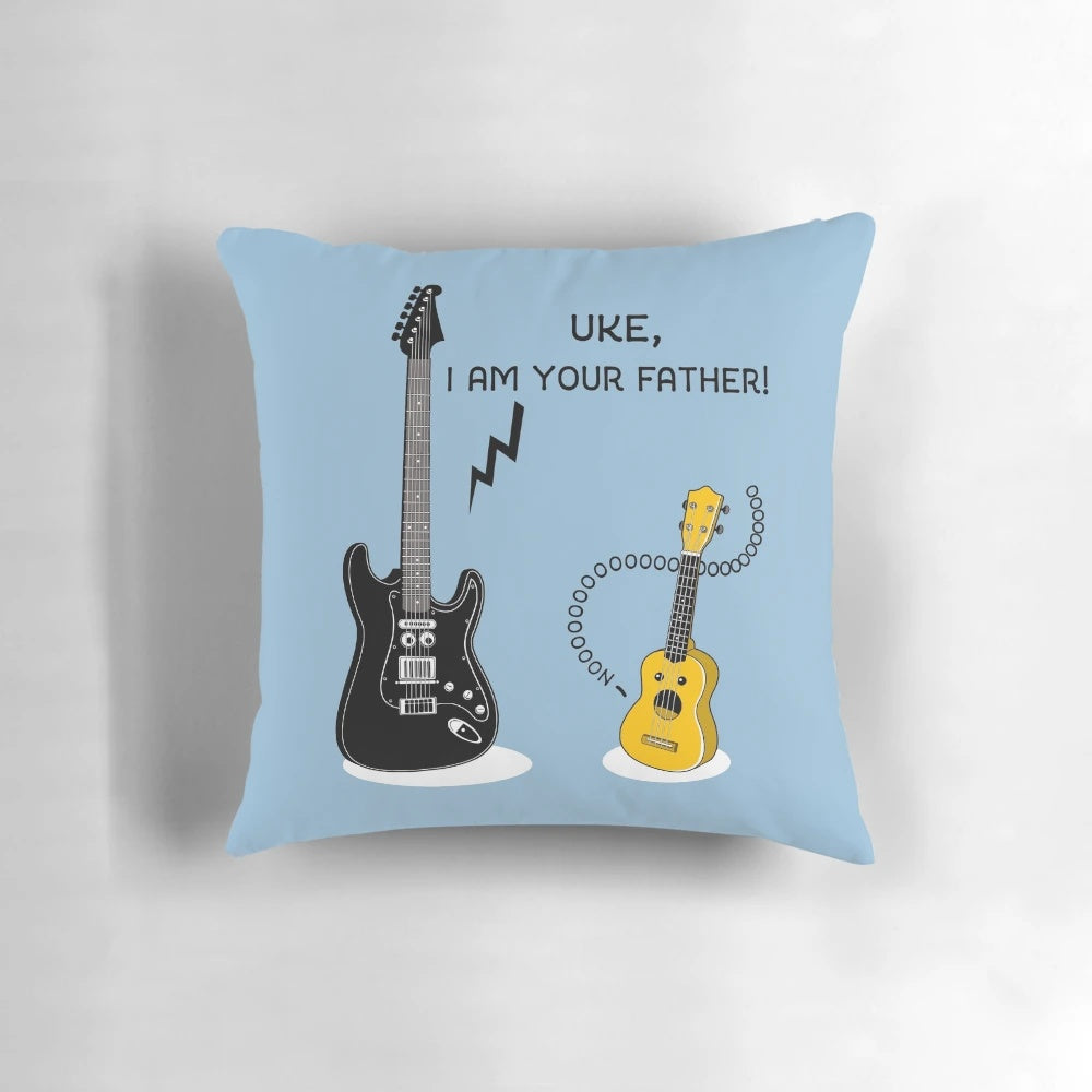 Uke, I Am Your Father! Ukulele-themed Star Wars parody pillow