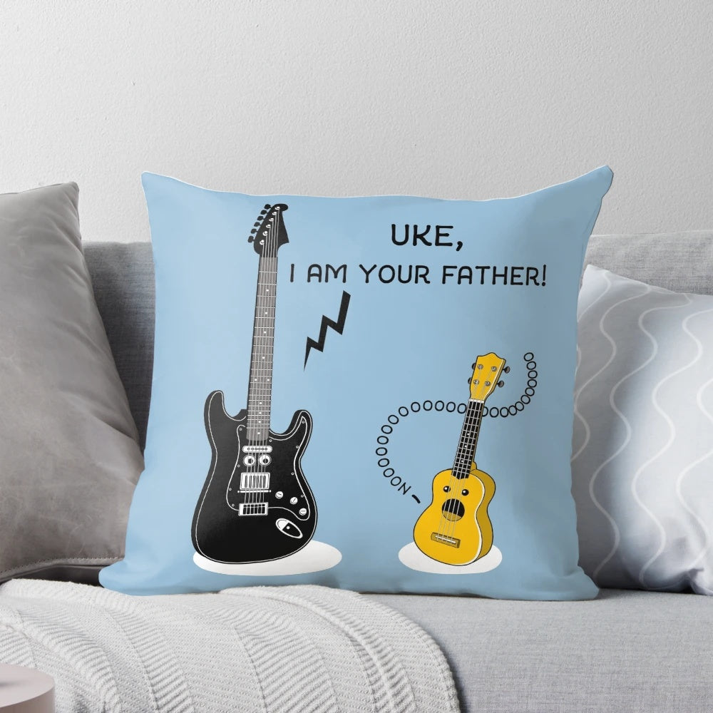 Uke, I Am Your Father! Ukulele-themed Star Wars parody pillow