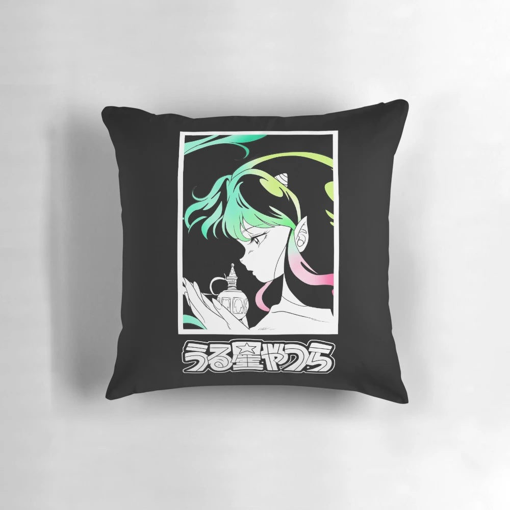Soft and plush Urusei Yatsura pillow featuring the beloved character Lum, the adorable alien from the classic 80s/90s manga and anime series.