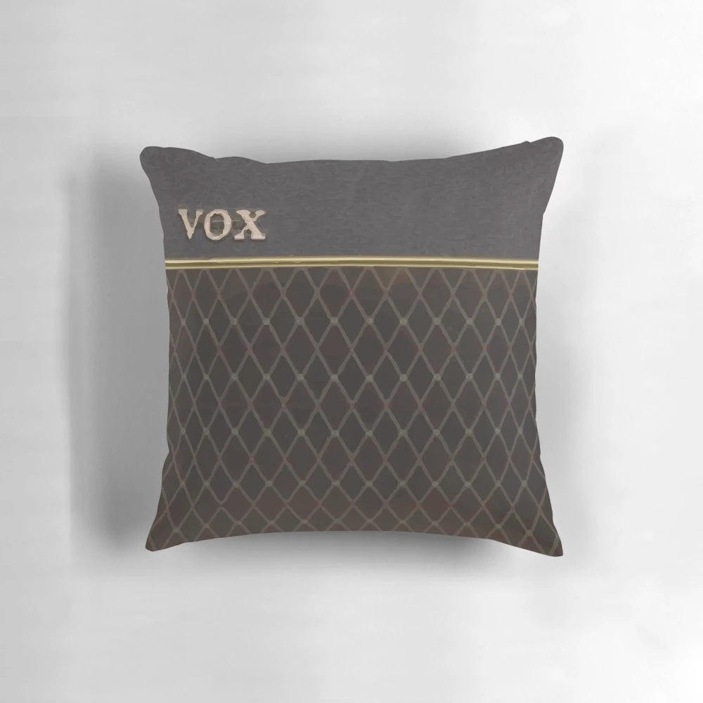 Vox AC30 amplifier-shaped throw pillow for music fans and guitar enthusiasts
