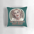"Pillow featuring iconic image from the classic psychological thriller 'What Ever Happened to Baby Jane?'"