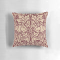 Burgundy patterned pillow with William Morris' iconic Brer Rabbit design