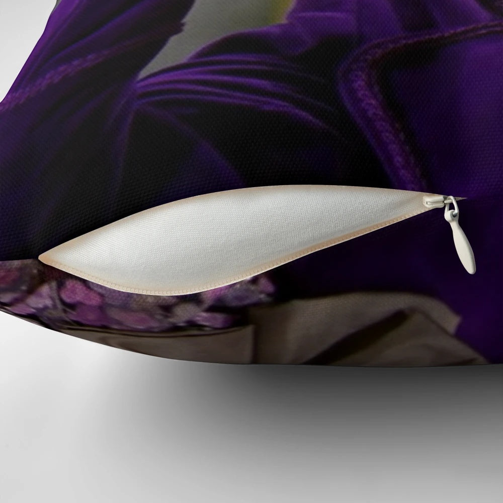 A colorful pillow featuring the iconic character Willy Wonka from the 1971 classic film "Willy Wonka and the Chocolate Factory".