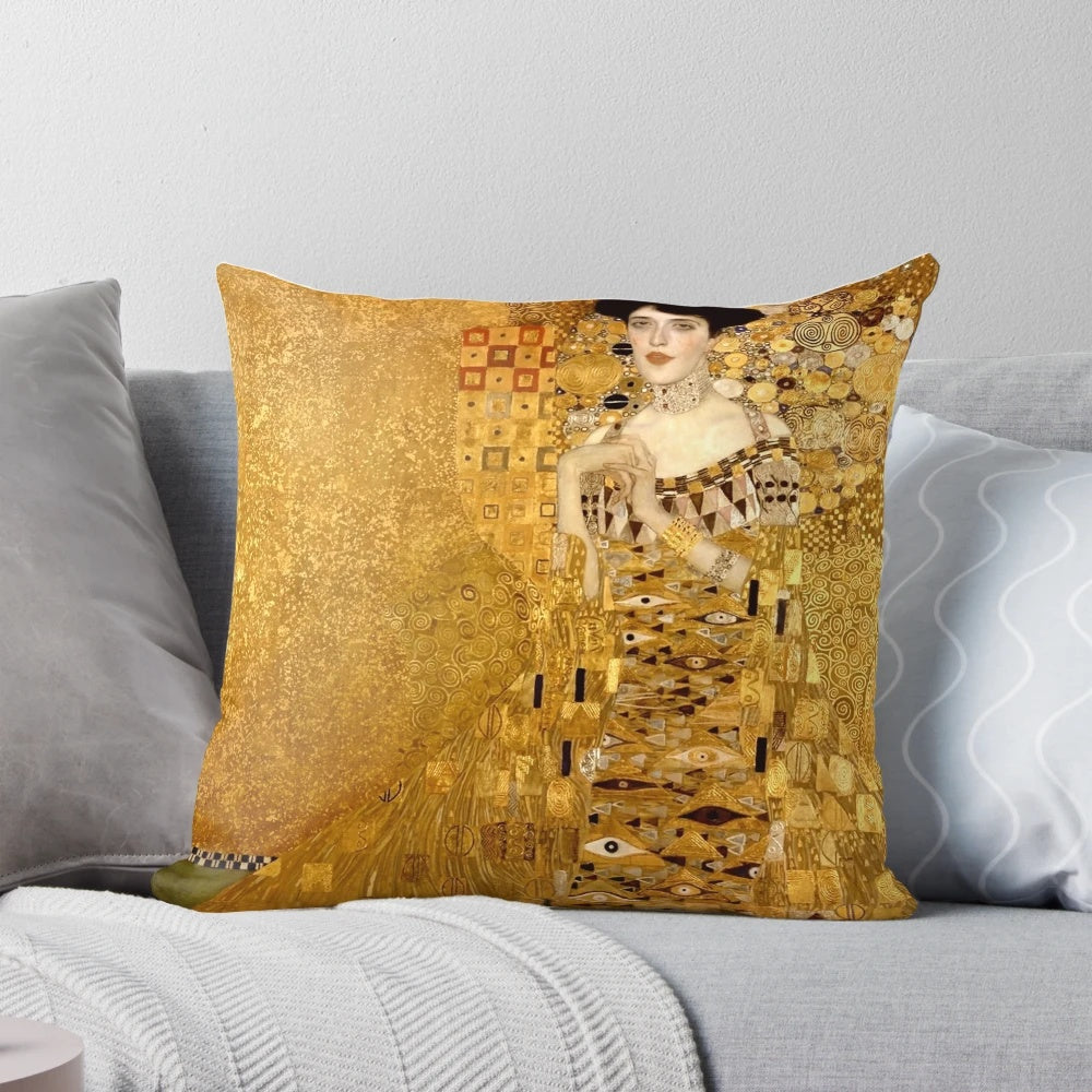 Elegant and stunning vintage portrait of a woman in gold by the renowned artist Gustav Klimt.