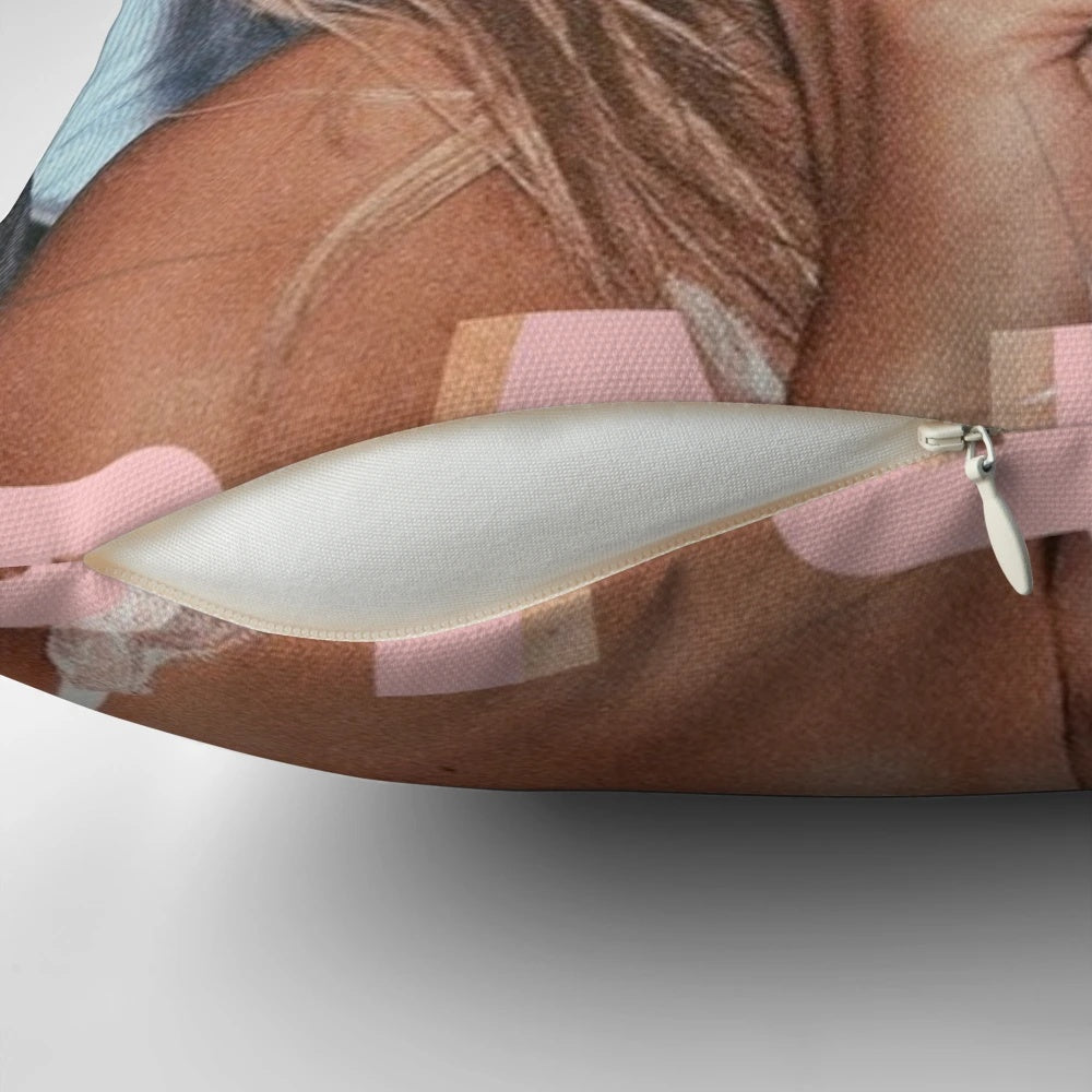 Soft, pink pillow with Paris Hilton's iconic 90s and Y2K inspired aesthetic design