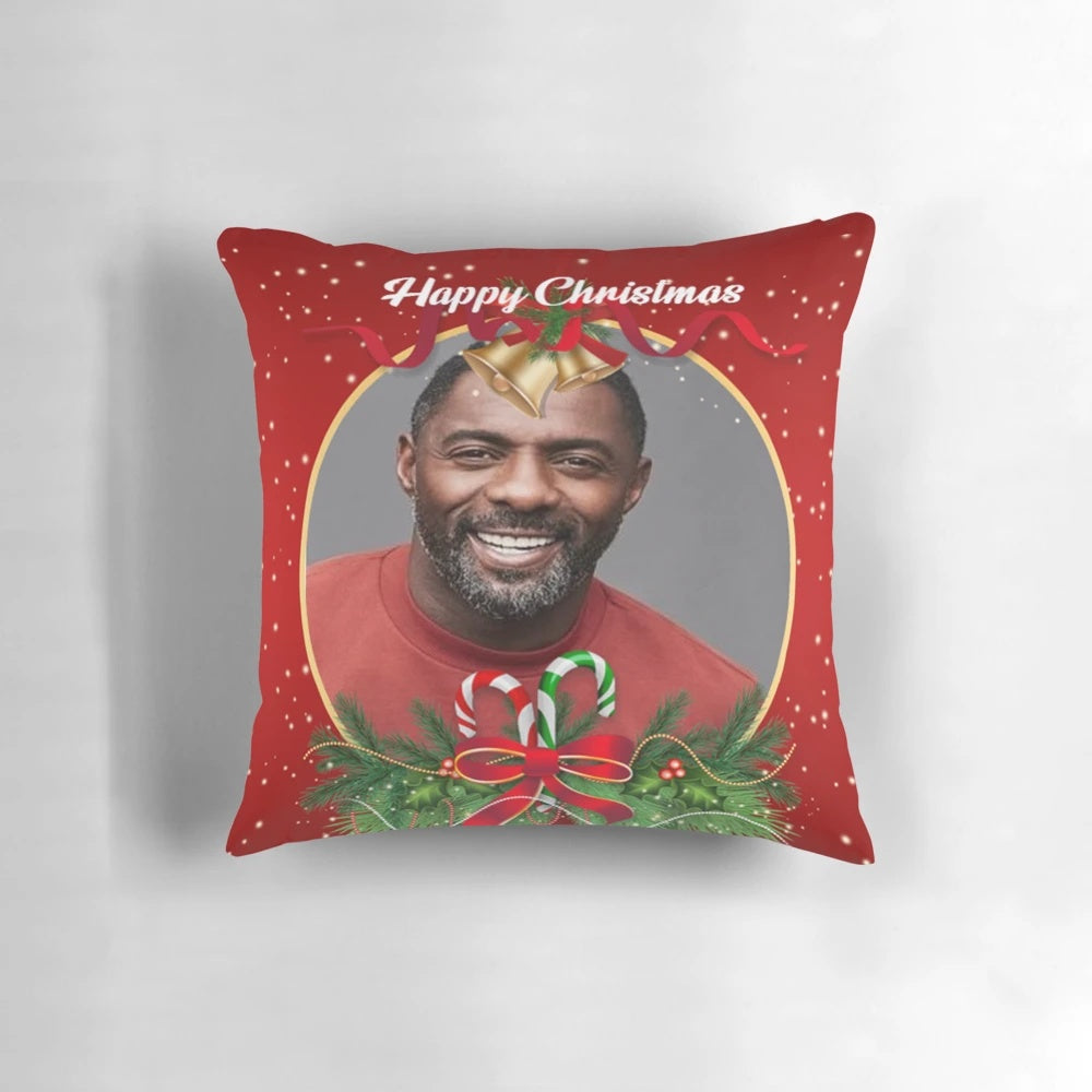 Idris Elba Christmas Pillow featuring the popular actor in a festive holiday design