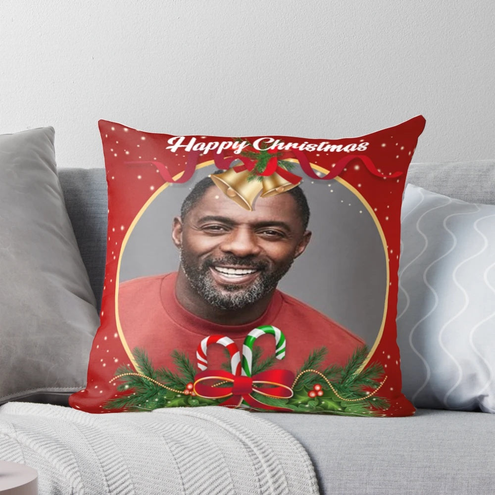 Idris Elba Christmas Pillow featuring the popular actor in a festive holiday design
