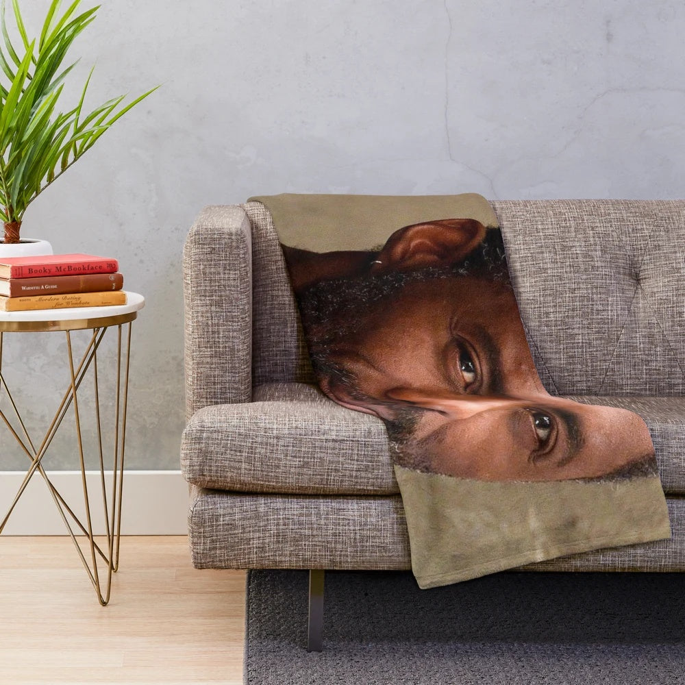 Soft and cozy plush blanket featuring actor Idris Elba from the movie The Harder They Fall