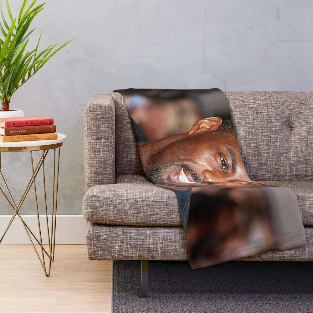 Idris Elba inspired plush blanket featuring The Harder They Fall movie theme