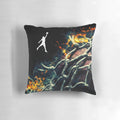 Fiery basketball pillow with a dynamic, energetic design