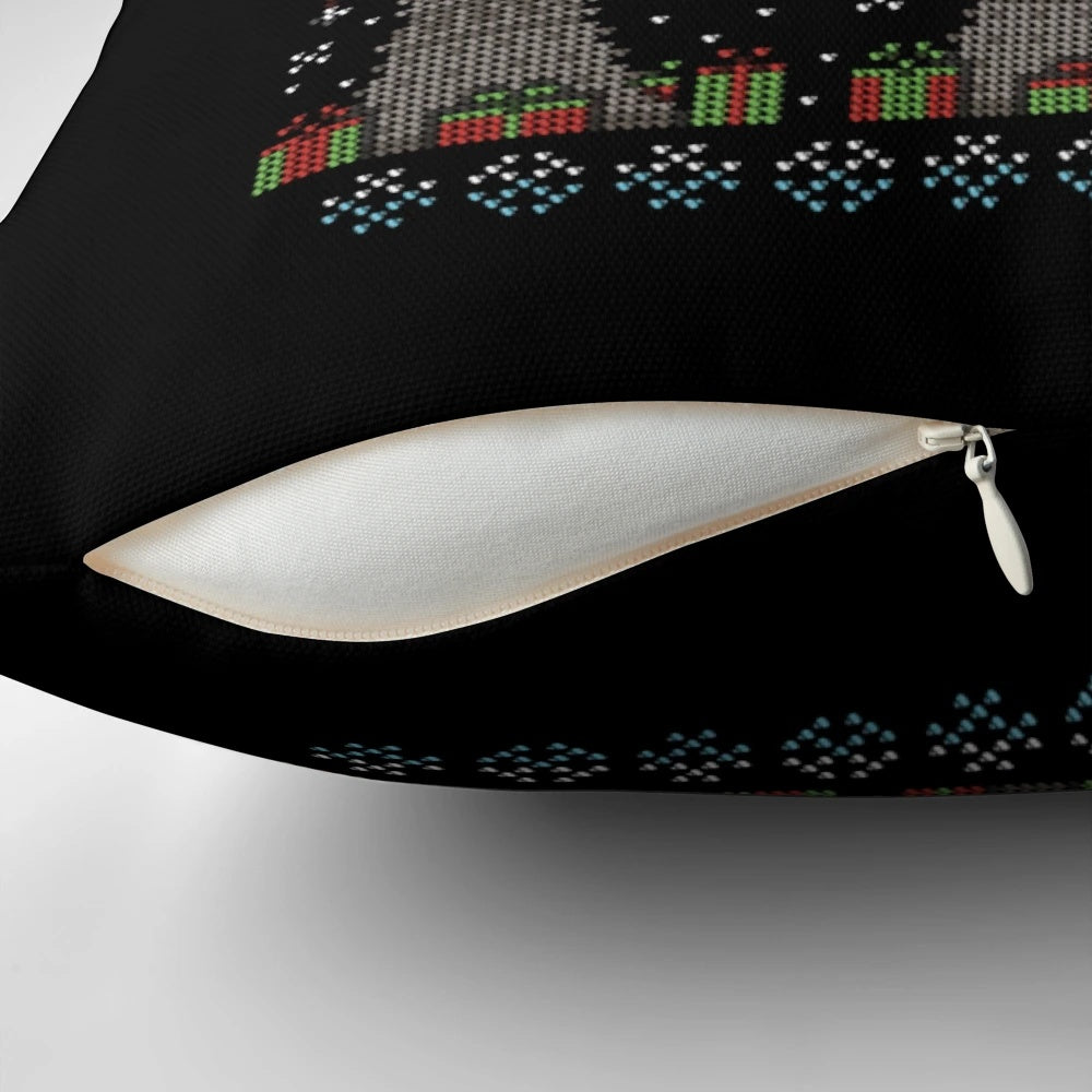 Illuminated pillow with festive holiday design