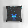 Glowing cat pillow with snowy, icy details for the perfect winter companion