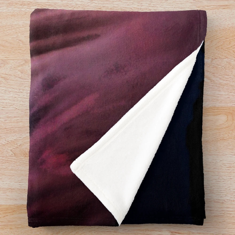 Pink plush blanket with Niagara Falls illumination scene