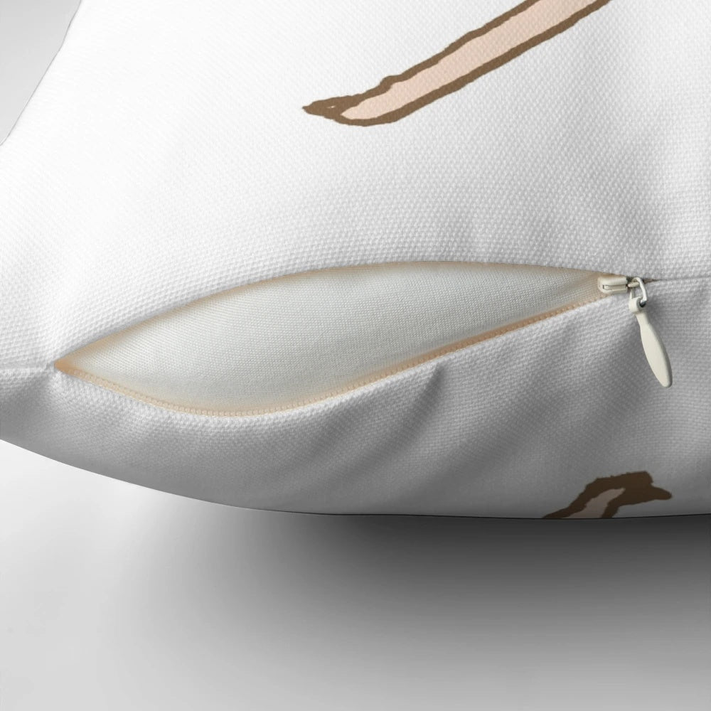 Illustrated image of a cute, kawaii blob character saying "No" or "Nope" to a pillow