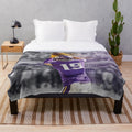 Illustrated plush blanket featuring football player Adam Thielen from the Minnesota Vikings
