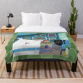 Carla Daly's Illustrated Plush Blanket with Cute Dogs and Cats