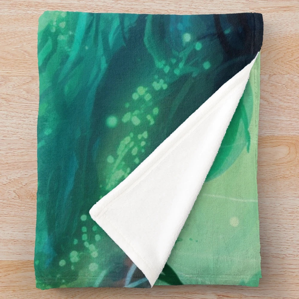 Legendary whale in the ocean, plush blanket