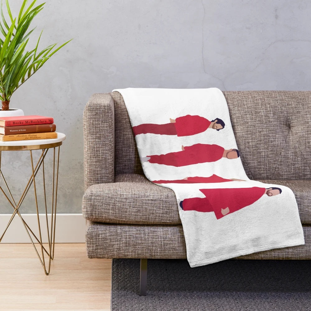 Imagine Dragons inspired plush blanket with band's logo and artwork