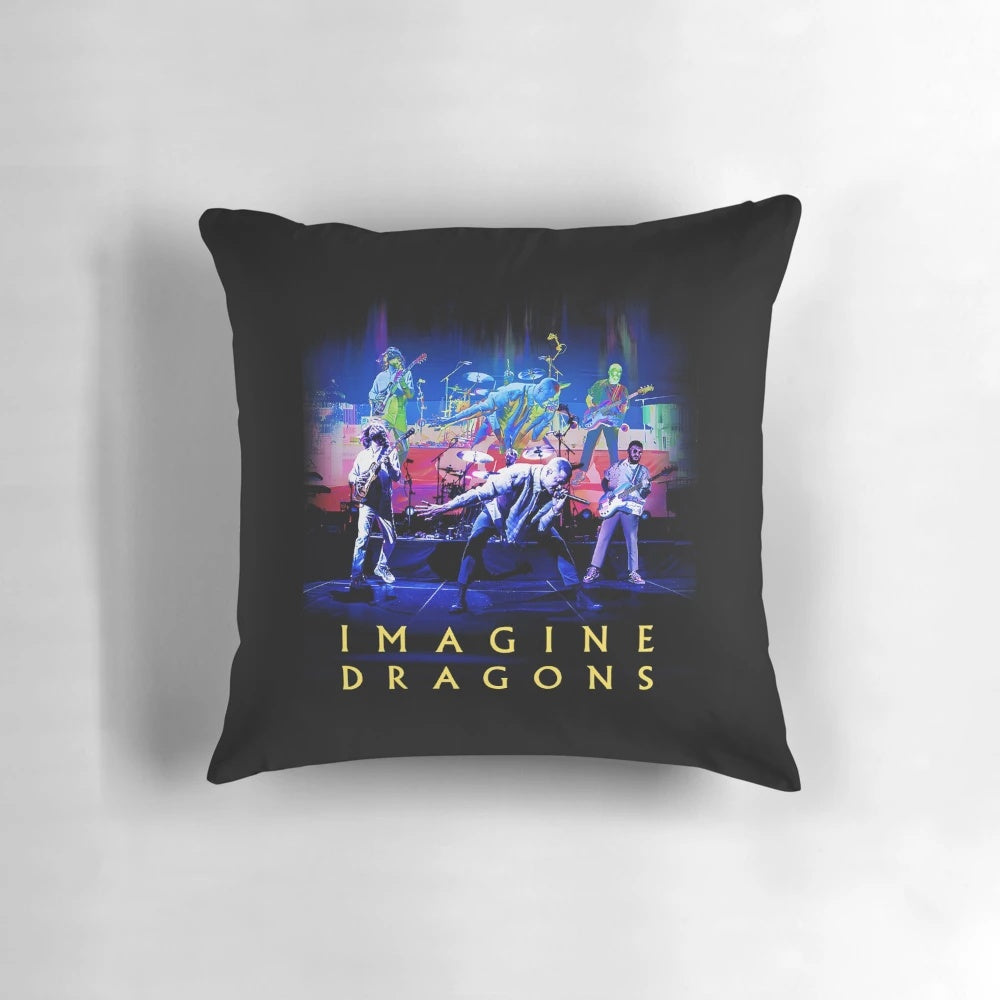 Imagine Dragons Vintage Pillow featuring the band's Mercury World Tour 2023 design