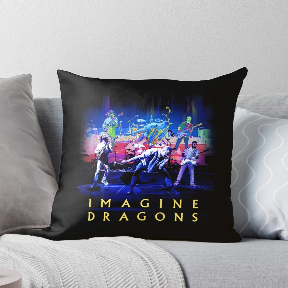 Imagine Dragons Vintage Pillow featuring the band's Mercury World Tour 2023 design