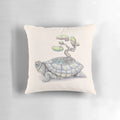 Soft, comfortable pillow with a whimsical design featuring a turtle, tree, and the words "Imagine Time