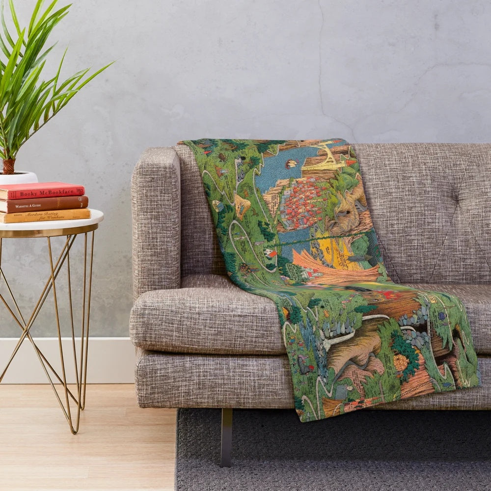 The Land of Make Believe Plush Blanket featuring detailed fantasy art