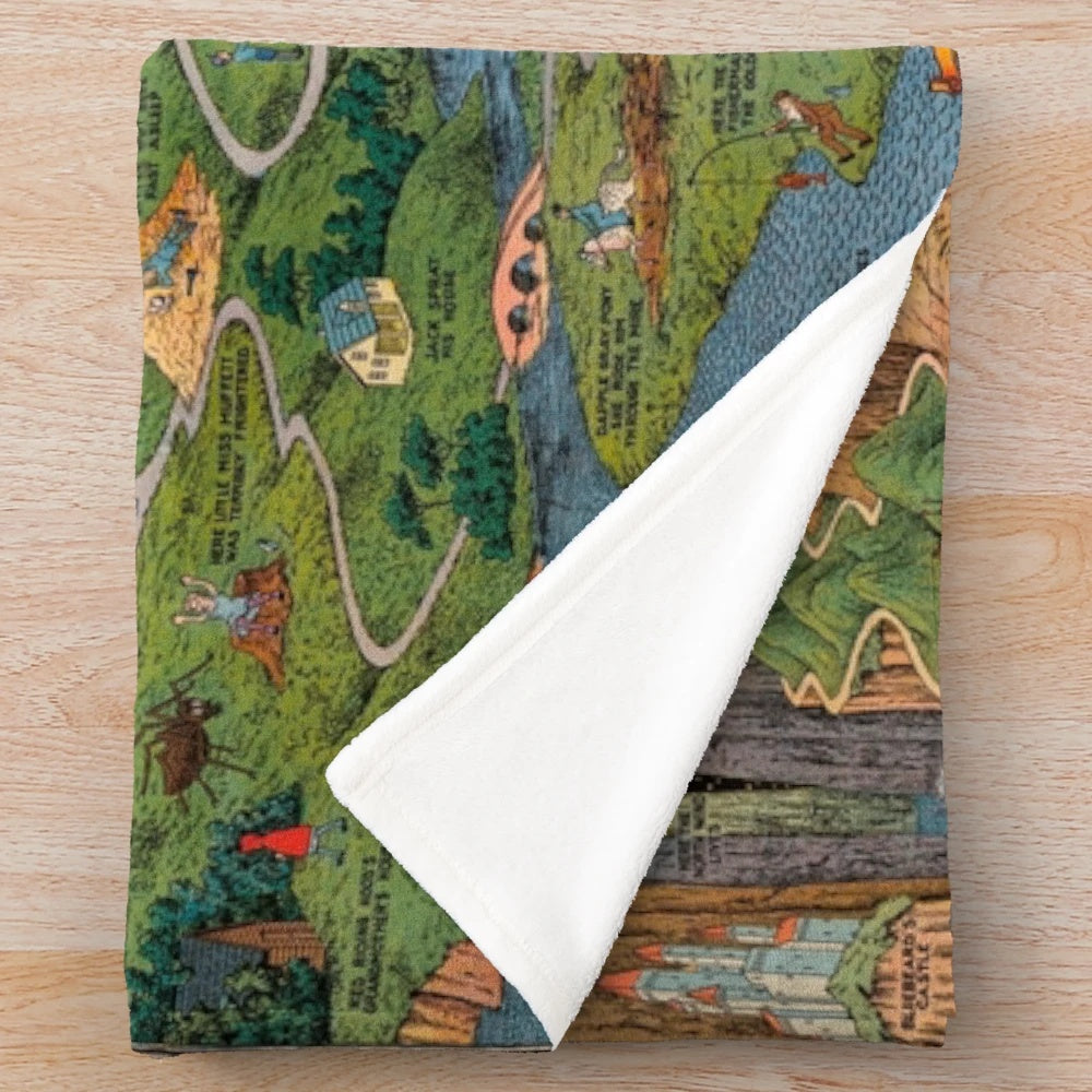 The Land of Make Believe Plush Blanket featuring detailed fantasy art