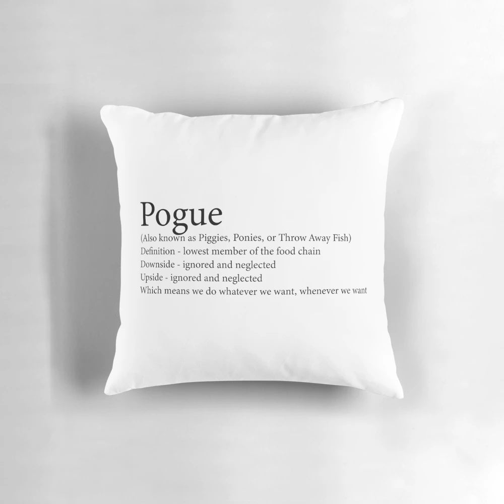 "Soft, cozy Outer Banks Pogue-themed pillow featuring iconic quotes and characters from the show"