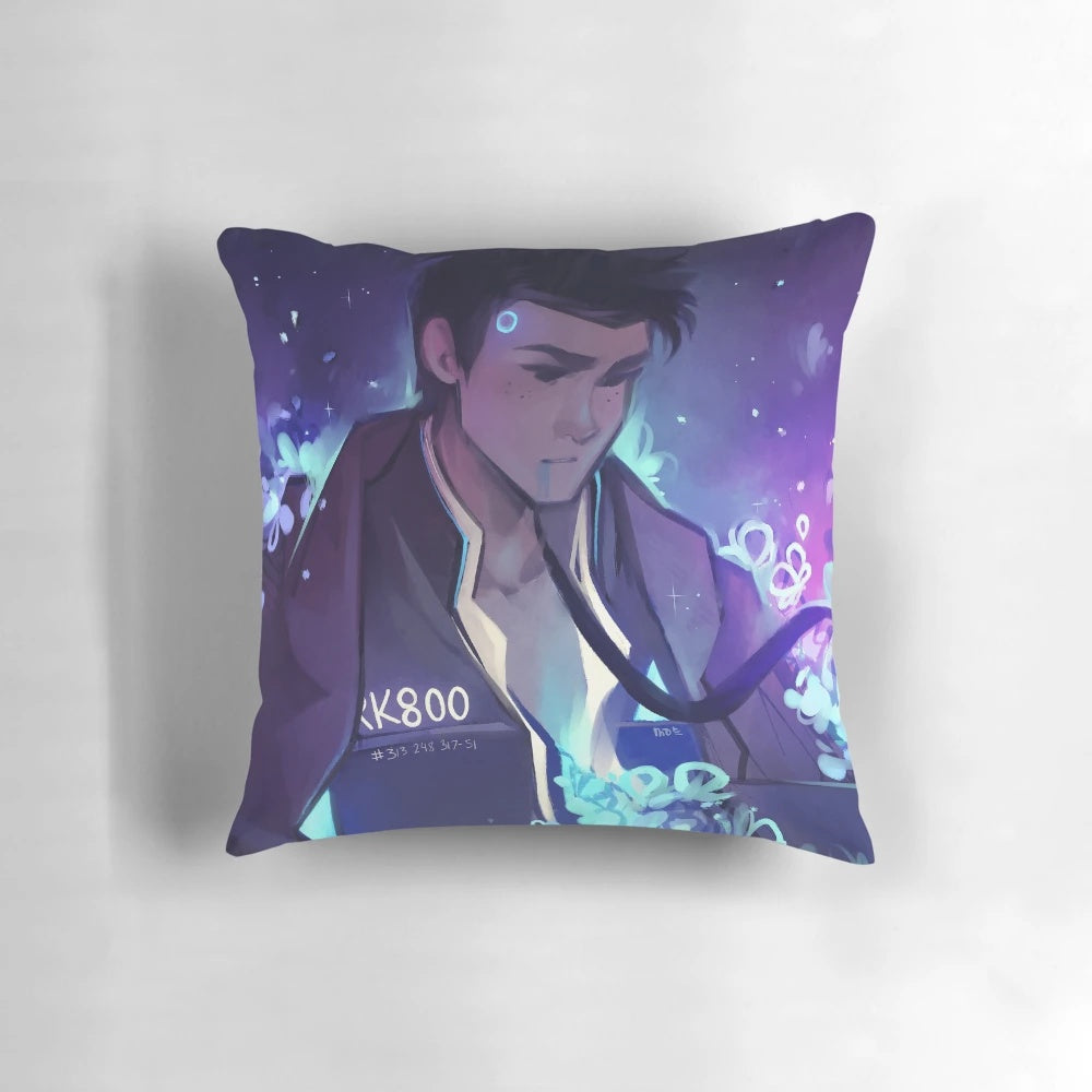 Detroit Become Human-inspired pillow with a character design