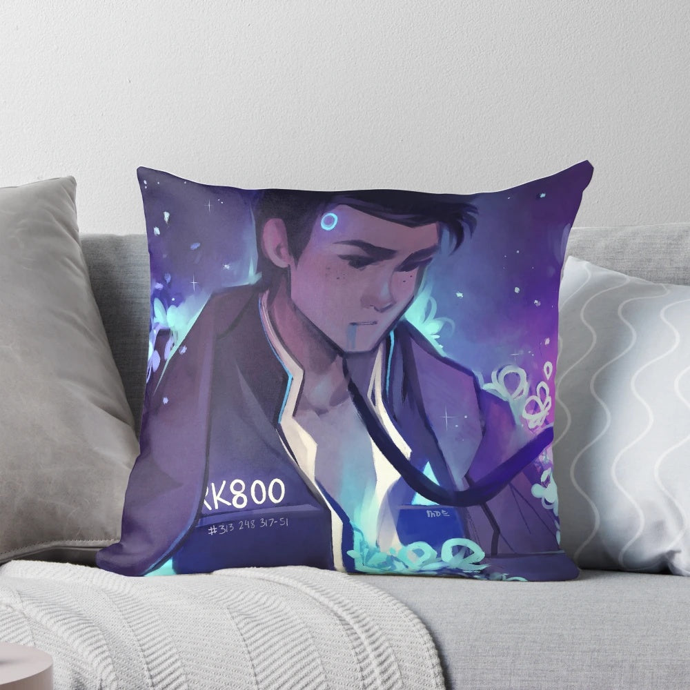 Detroit Become Human-inspired pillow with a character design