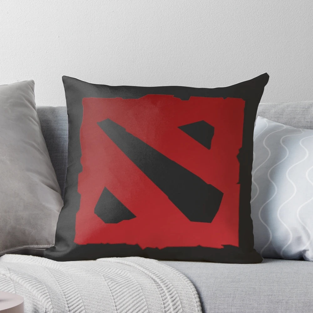 DOTA-themed pillow featuring iconic game characters and elements